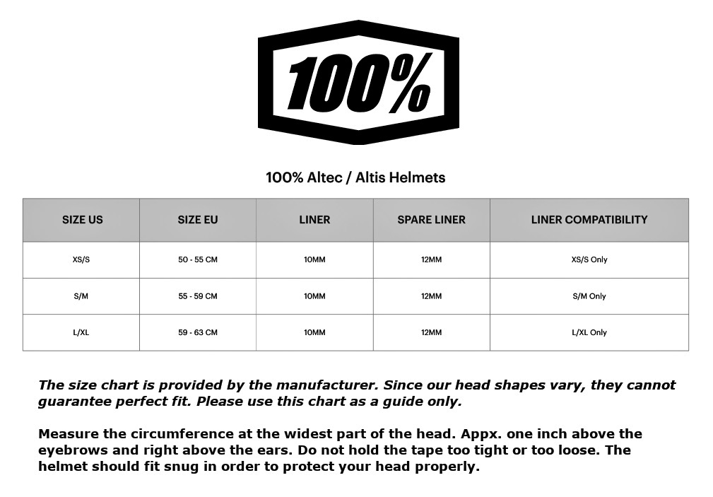 100-percent-altec-altis-size-chart size chart