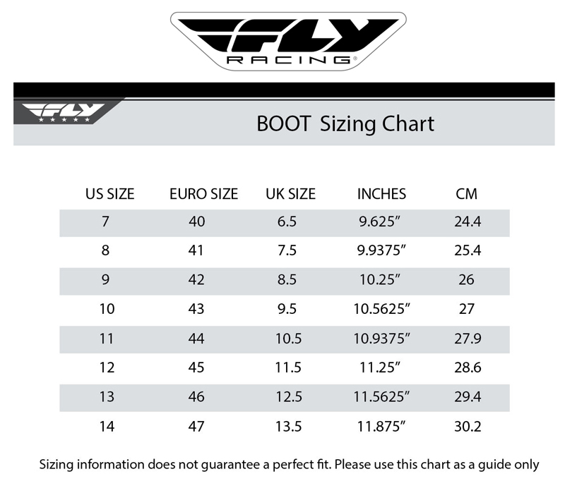 fly-racing-footwear-size-chart size chart