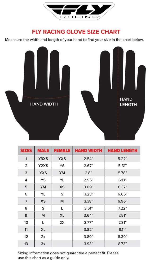 fly-racing-gloves-size-chart size chart