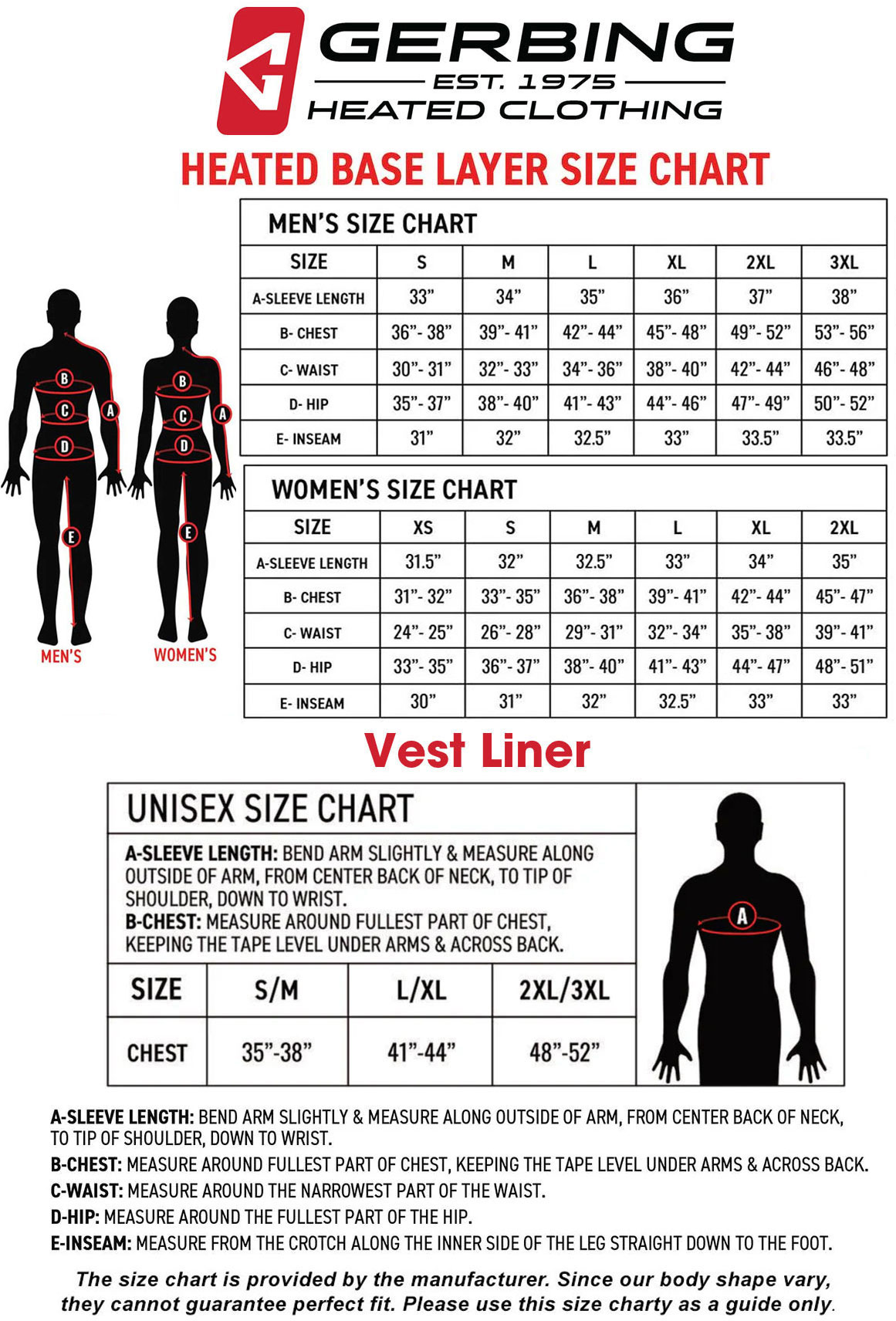 gerbing-base-layer-size-chart size chart