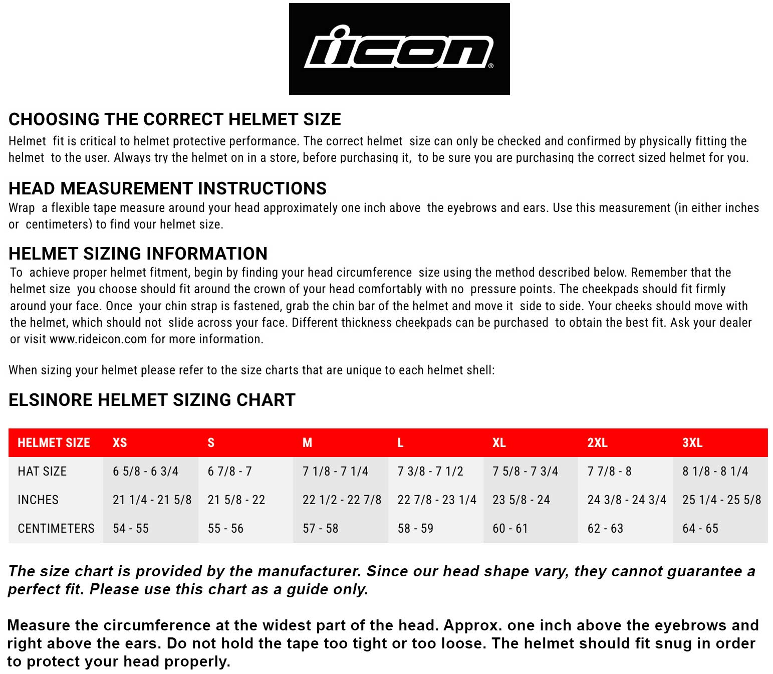 icon-elsinore-size-chart size chart