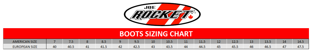 joe-rocket-boots-size-chart size chart