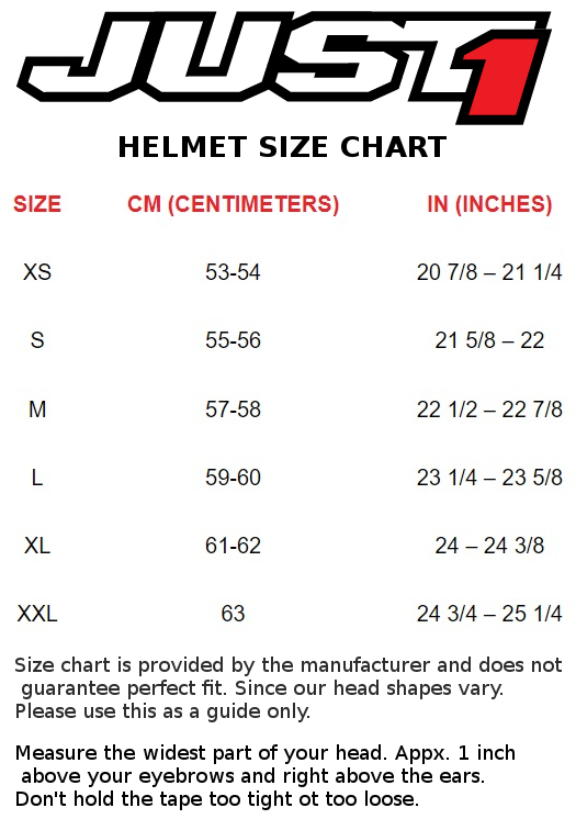 Just1 size chart