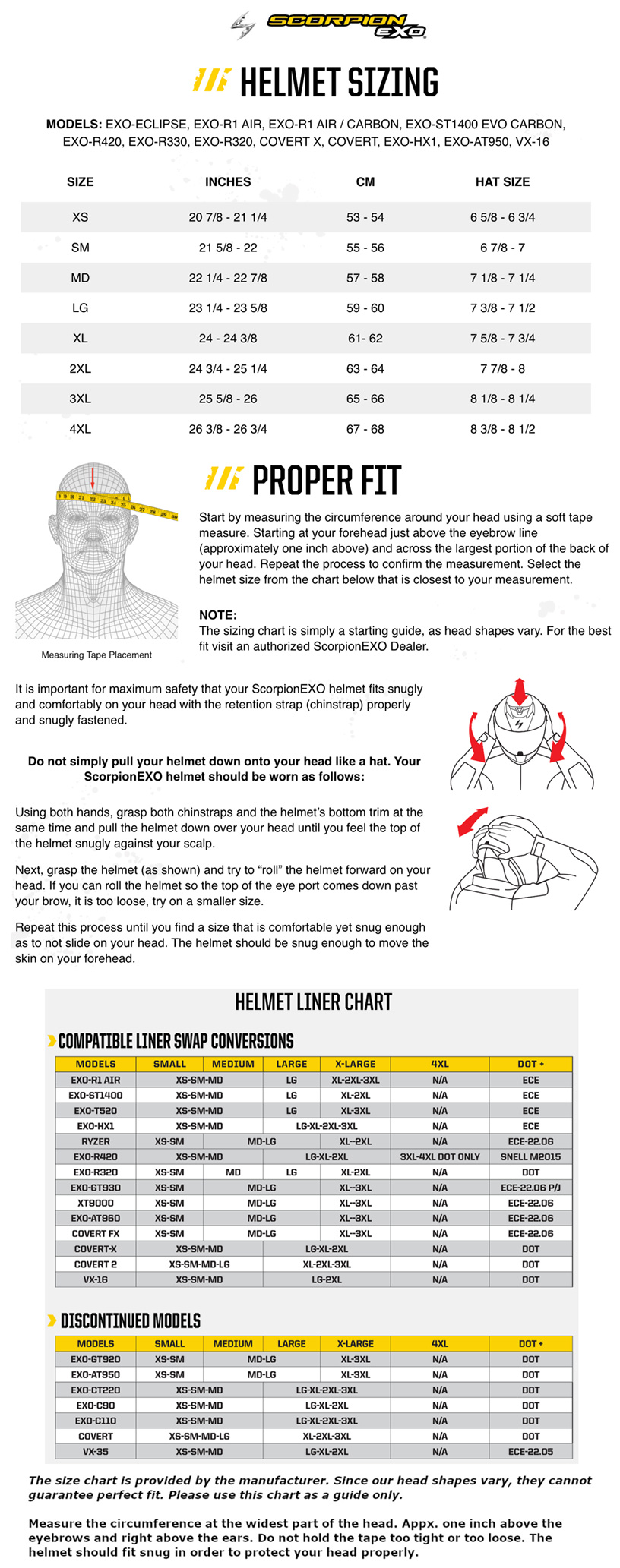 scorpion-eclipse-r1-air-st1400-evo-carbon-r420-r330-r320-covert-x-covert-hx1-at950-vx-16-helmet-size-chart size chart