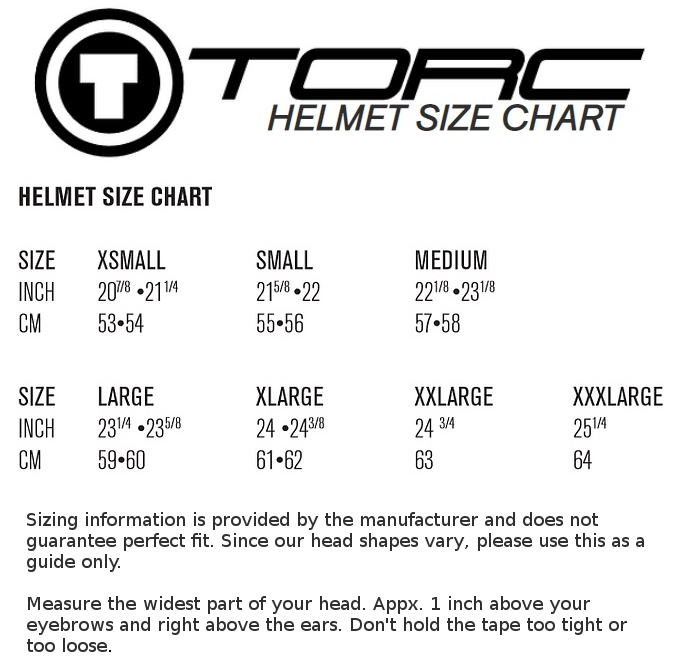 Torc size chart