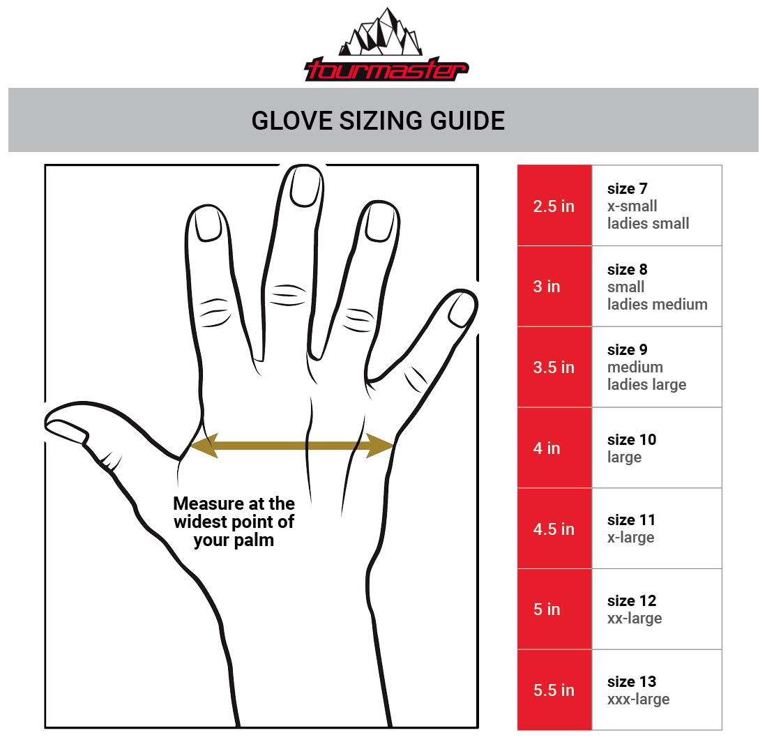 tourmaster-gloves-size-chart size chart