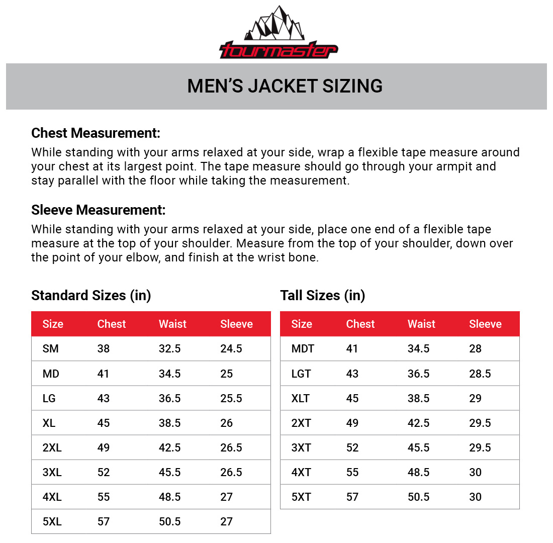 tourmaster-mens-jacket-size-chart size chart
