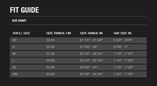 Bell Full 9 Size Chart